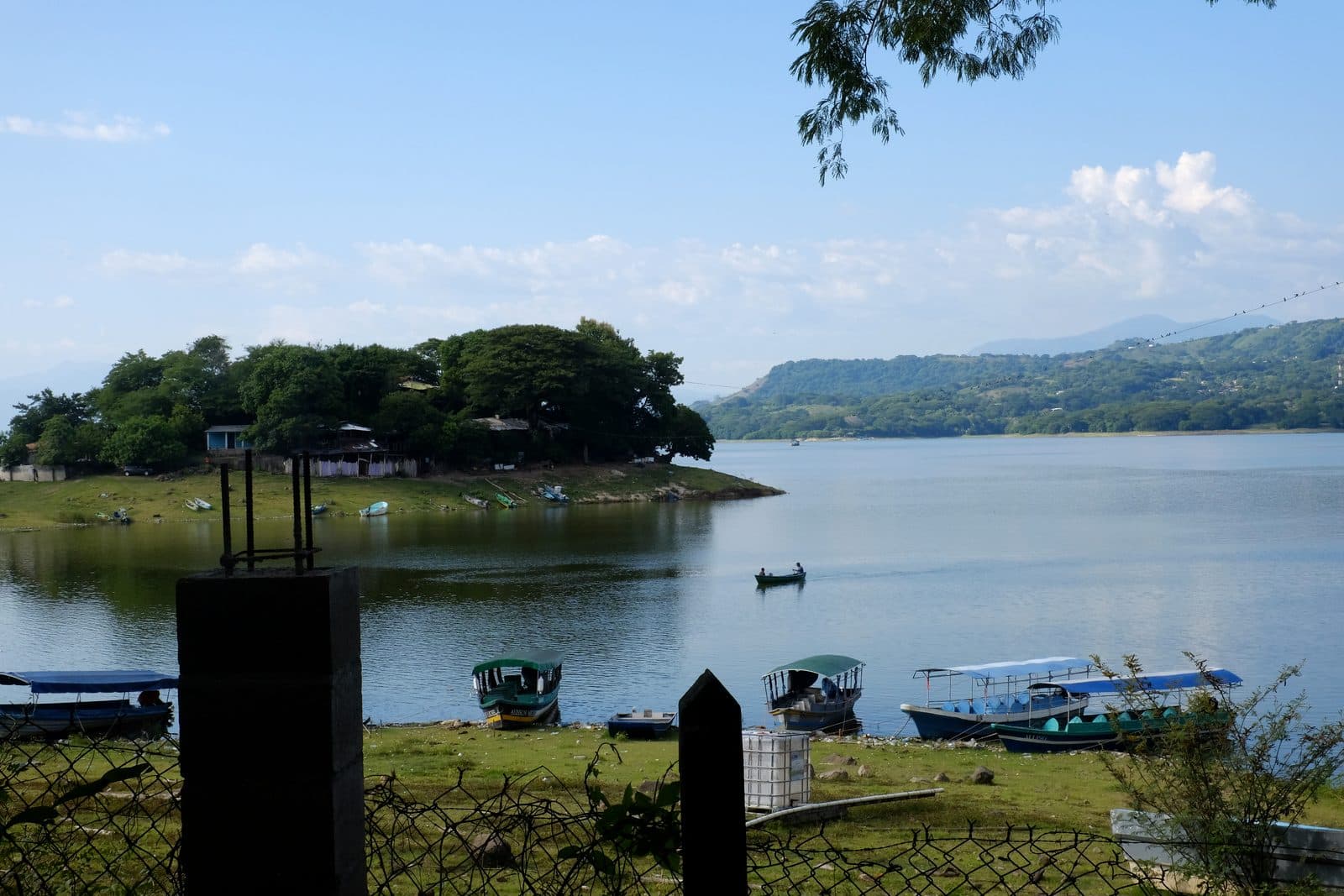 Island on Lake Suchitlán seen from the shoreline